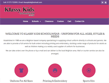 Tablet Screenshot of klassykidsschoolwear.com